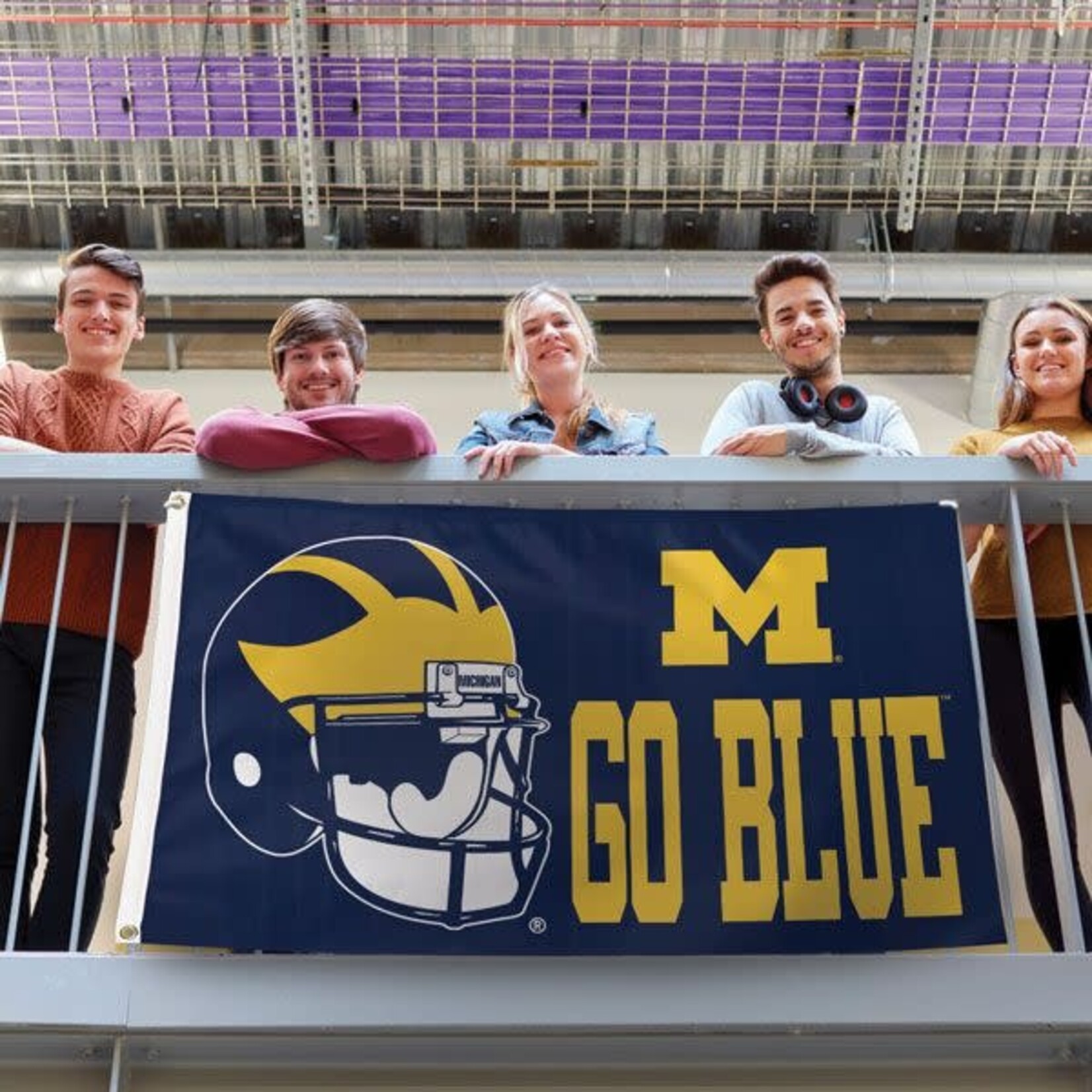 Wincraft NCAA Michigan Wolverines Flag 3' x 5' - Football Helmet Go Blue