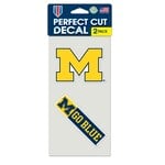 Wincraft Michigan Wolverines Decal Perfect Cut 4''x4'' Go Blue 2 Pack