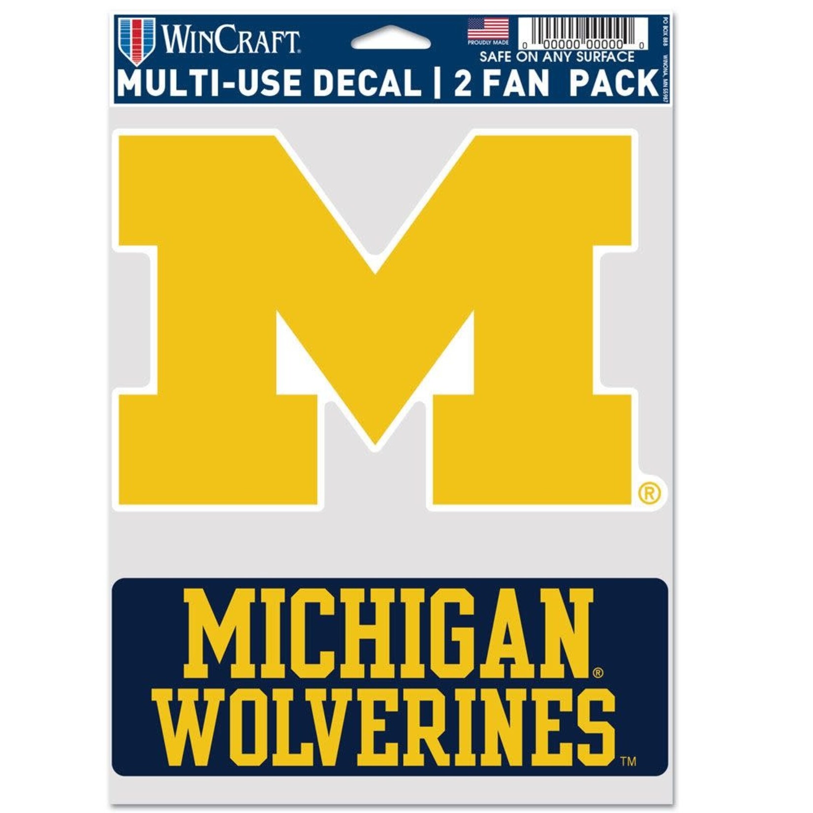 Wincraft NCAA Michigan Wolverines Decal Multi Use 2 Fan Pack