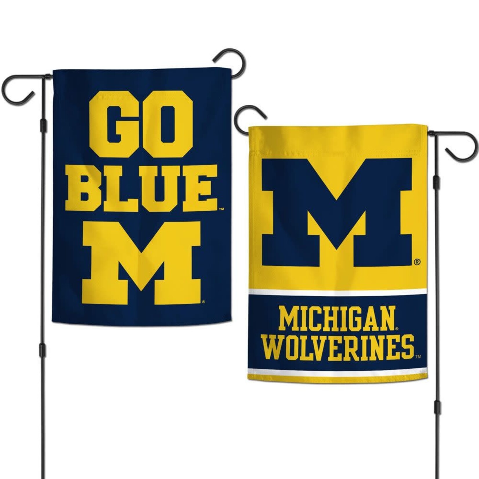 Wincraft NCAA Michigan Wolverines Garden Flag Go Blue Slogan 2 sided 12.5" x 18"