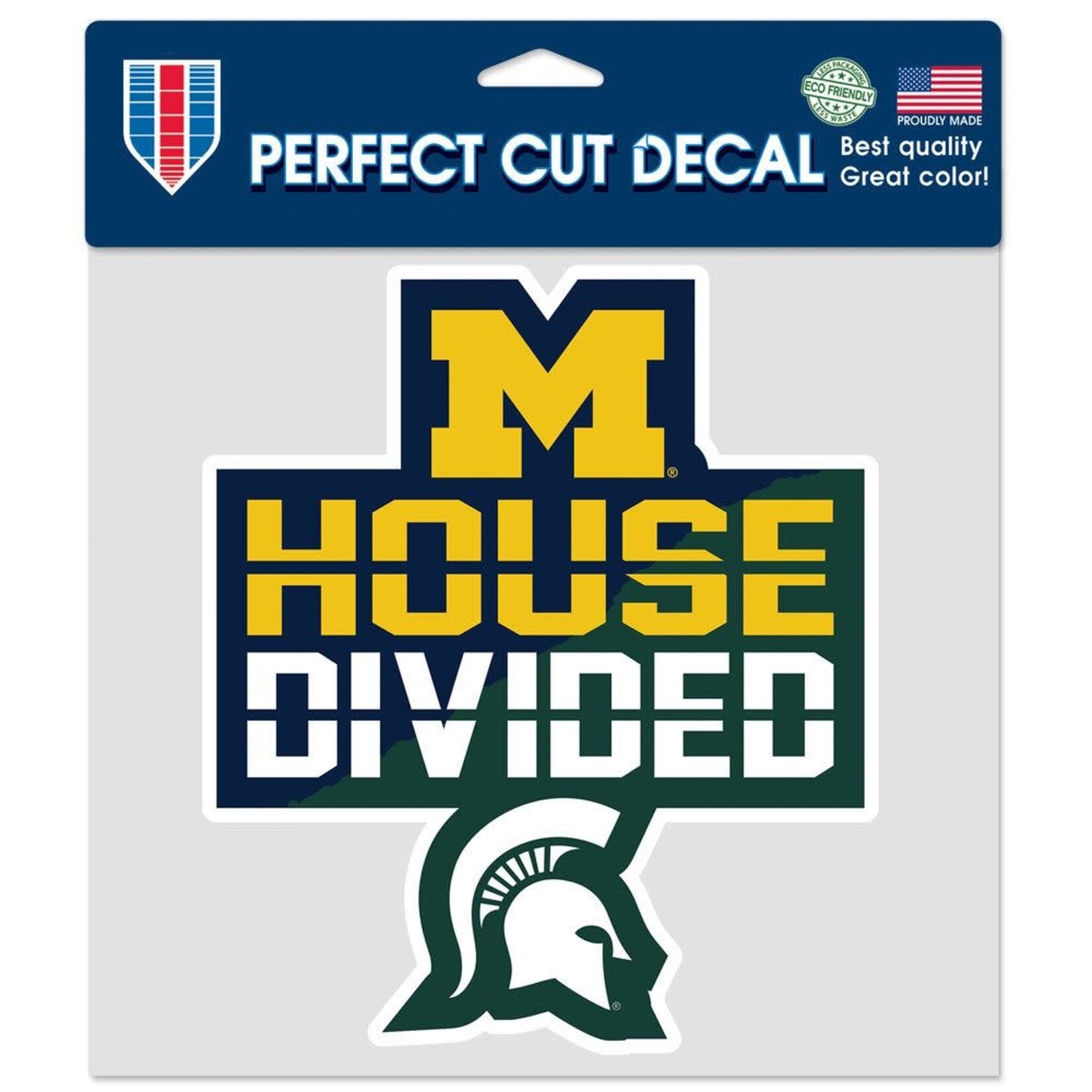 Wincraft House Divided Decal Michigan Wolverines / Michigan State Spartans 8'' x 8''