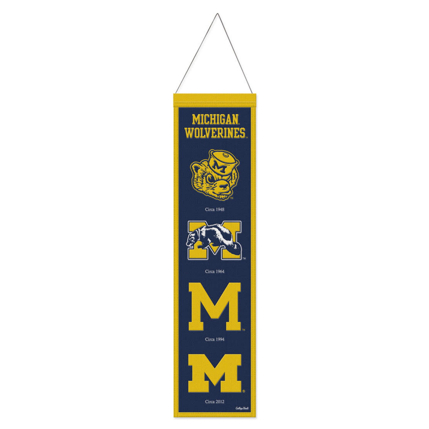 Wincraft Michigan Wolverines Banner /College Vault Evolution Wool  8" x 32"