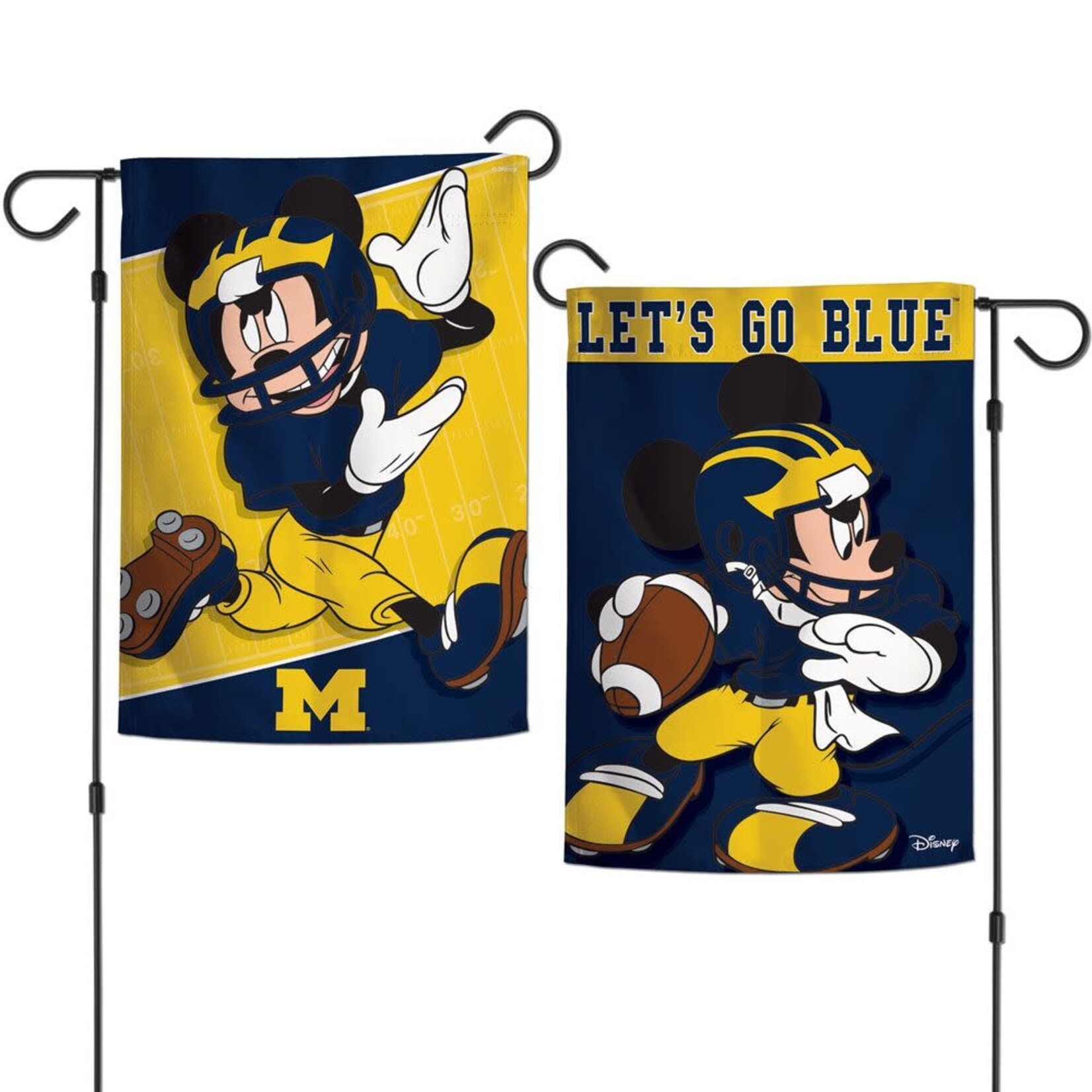 Wincraft NCAA Michigan Wolverines Garden Flag 12.5''x18'' Disney Football Mickey 2 sided