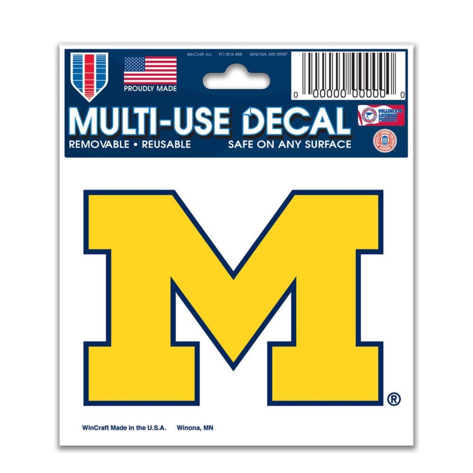 Wincraft NCAA Michigan Wolverines Multi-Use Decal 3" x 4"