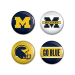 Wincraft Michigan Wolverines Button 4 Pack Football Go Blue 1 1/4"
