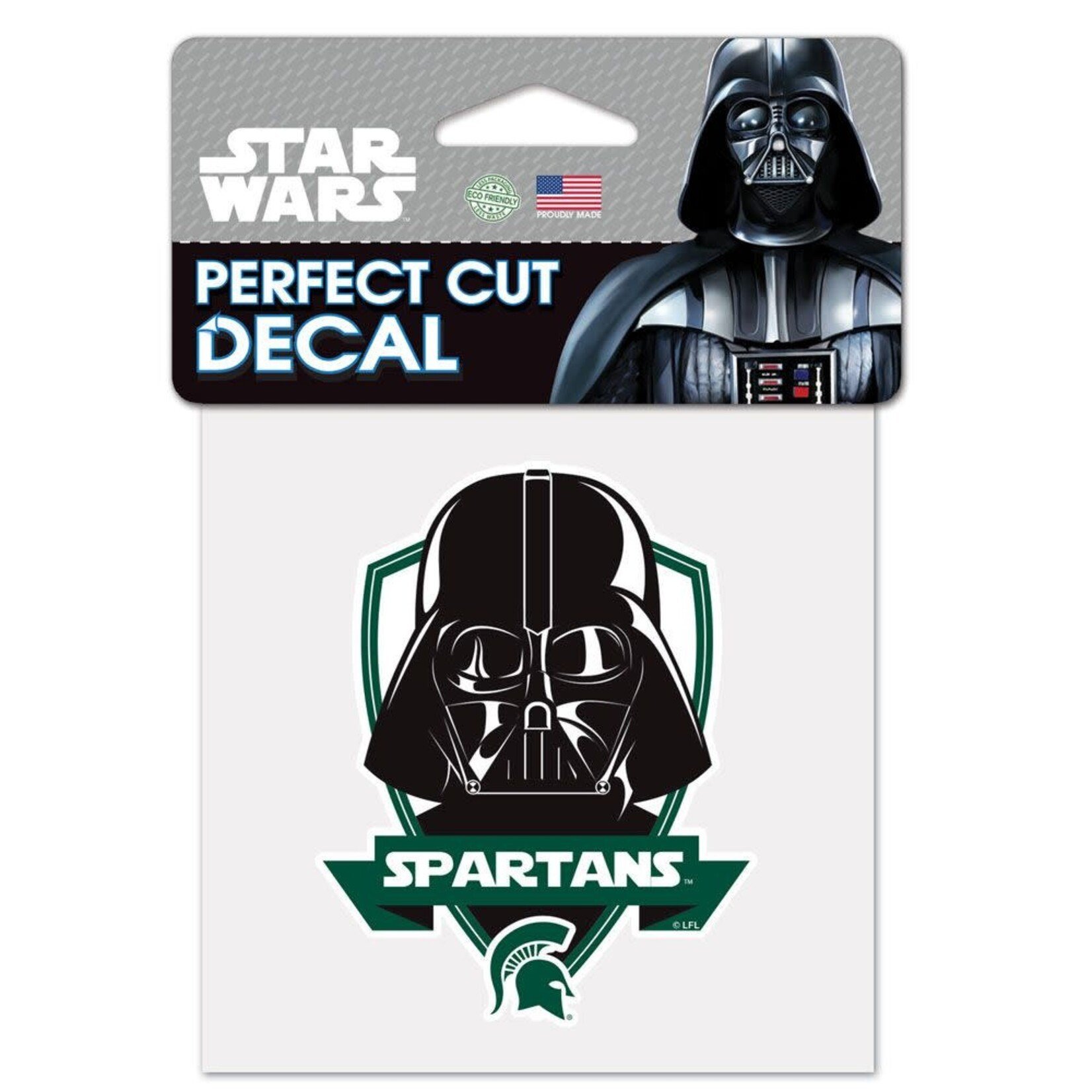 Wincraft NCAA Michigan State Spartans Perfect Cut Decal 4''x4'' Star Wars Darth Vader Spartans