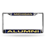 Rico Michigan Wolverines Auto License Frame Alumni Laser Chrome