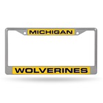 Rico Michigan Wolverines Auto License Plate Frame Laser Chrome