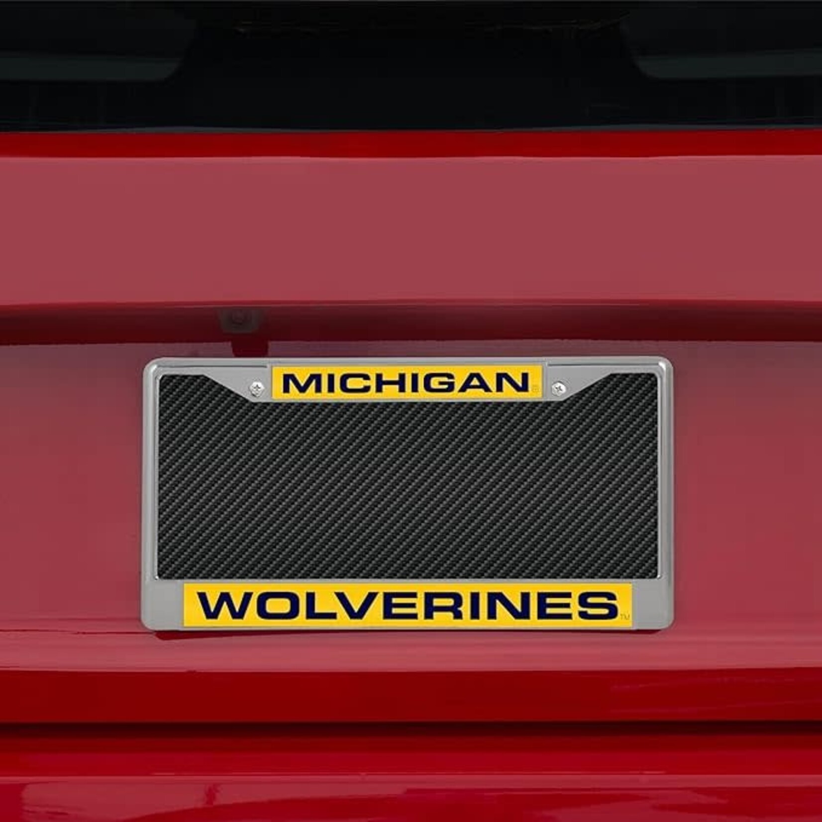 Rico NACC Michigan Wolverines Auto License Plate Frame Laser Chrome