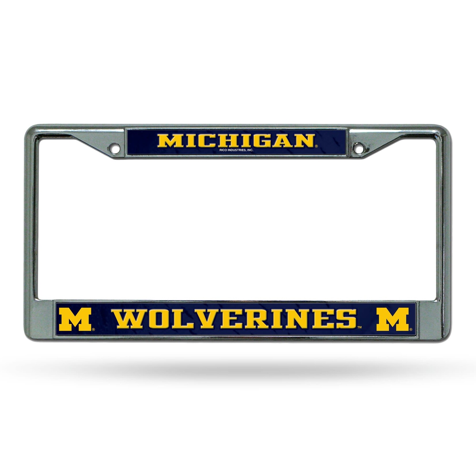 Rico NCAA Michigan Wolverines Chrome License Frame 12'' x 6''