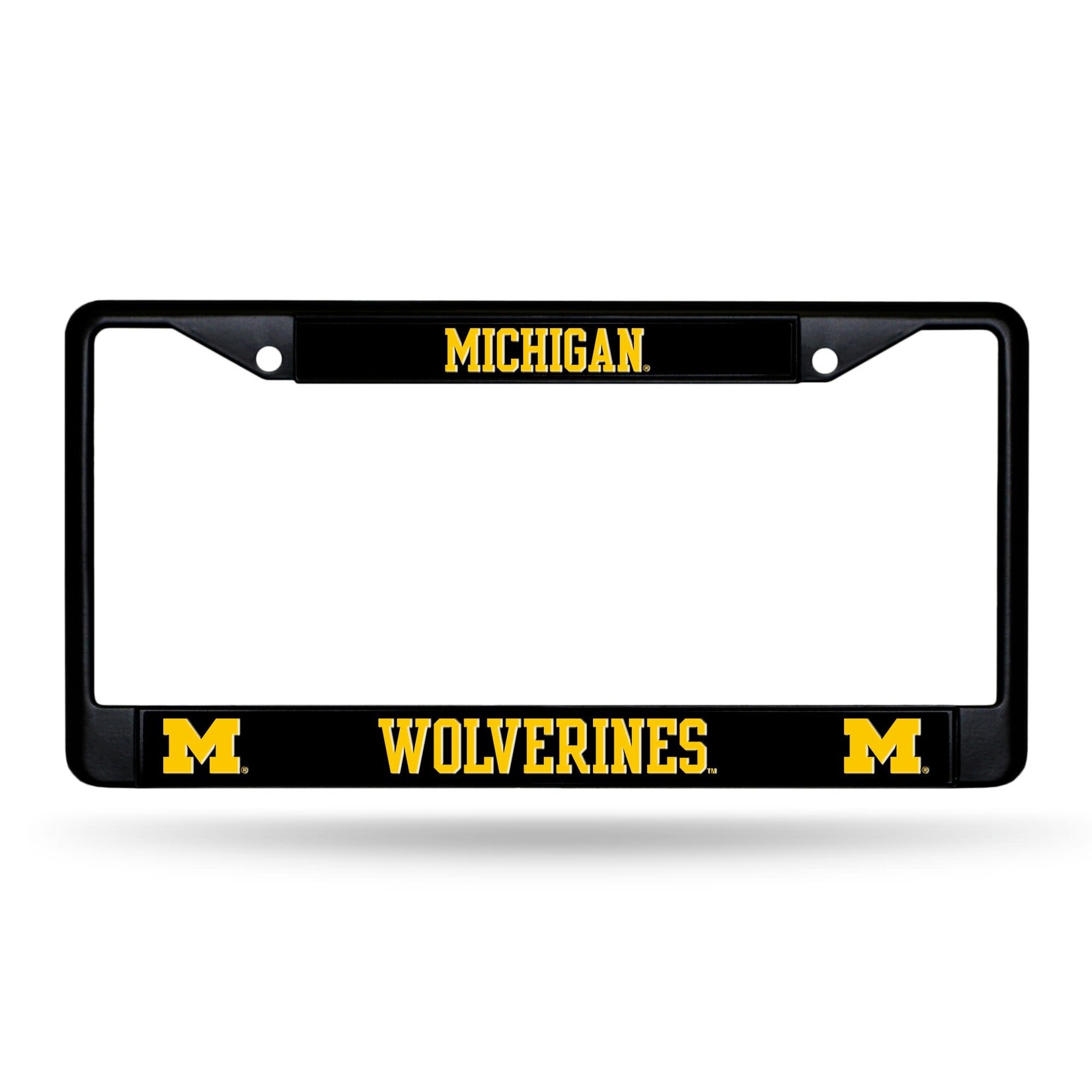 Rico NCAA Michigan Wolverines Black License Plate Frame 12" x 6"