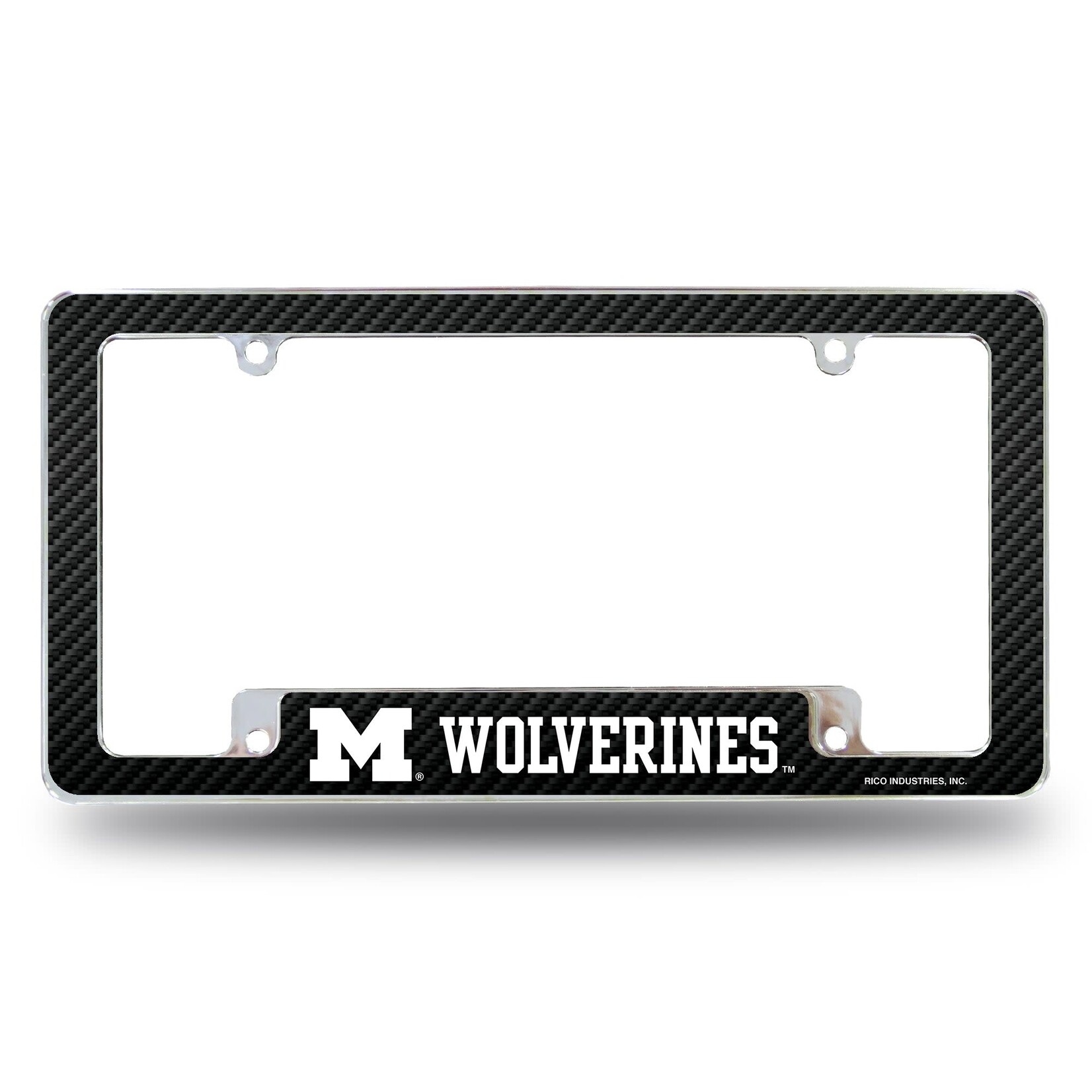 Rico NCAA Michigan Wolverines  License Plate Frame Carbon Fiber Design
