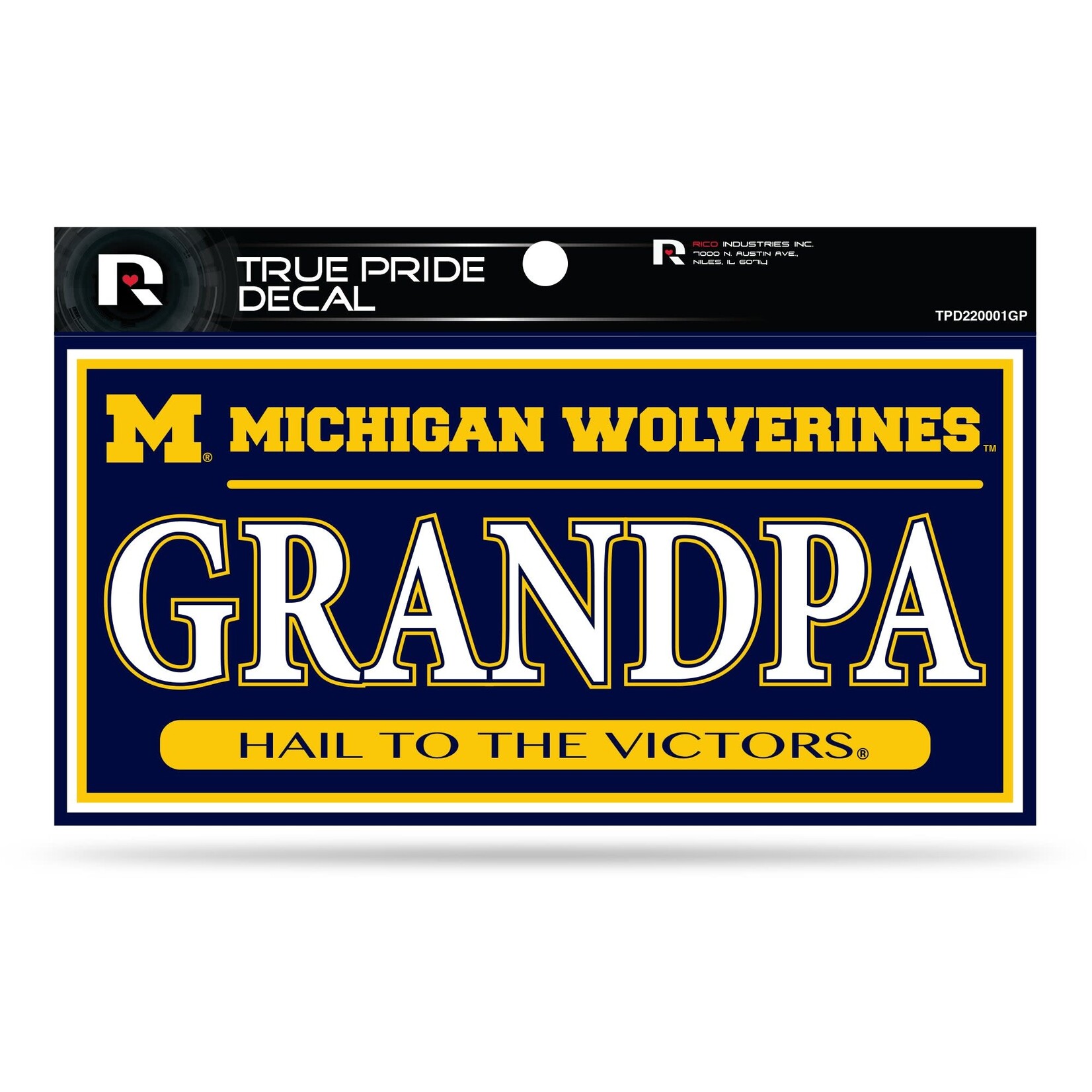 Rico Michigan Wolverines Grandpa Pride Decal 3'' x 6''