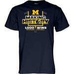 Blue 84 Michigan Wolverines Making History 1000 Wins  T-Shirt 2023