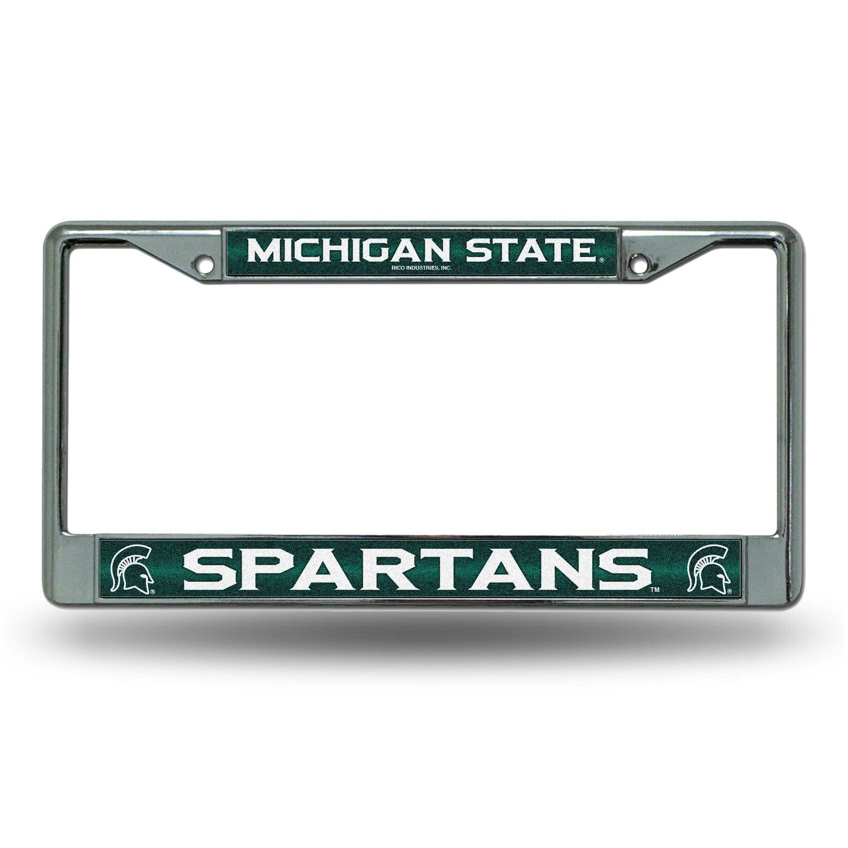 Rico NCAA Michigan State University  Auto License Plate Frame Chrome Bling