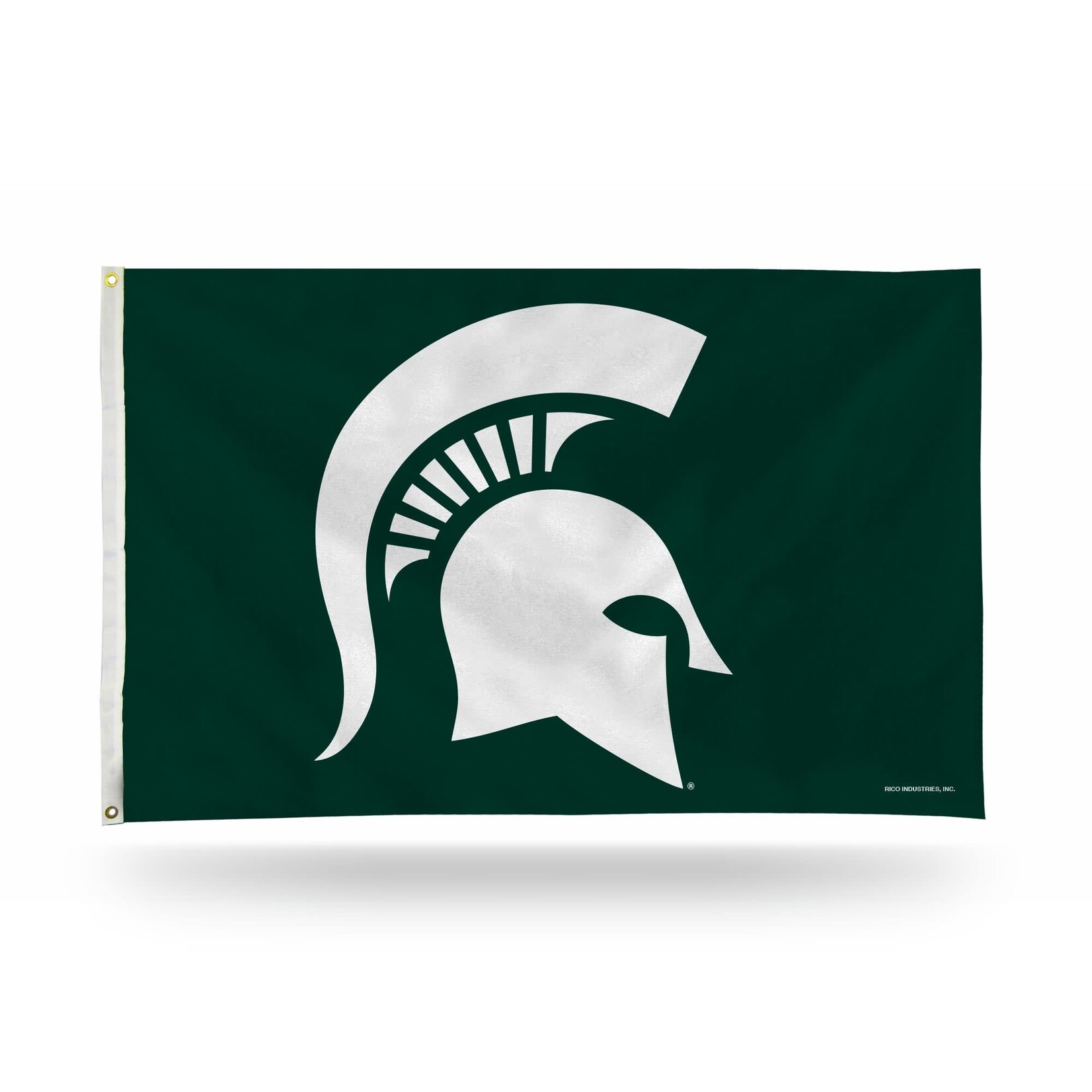 Rico NCAA Michigan State University  Flag 3'x5' Green W-White Spartan Logo