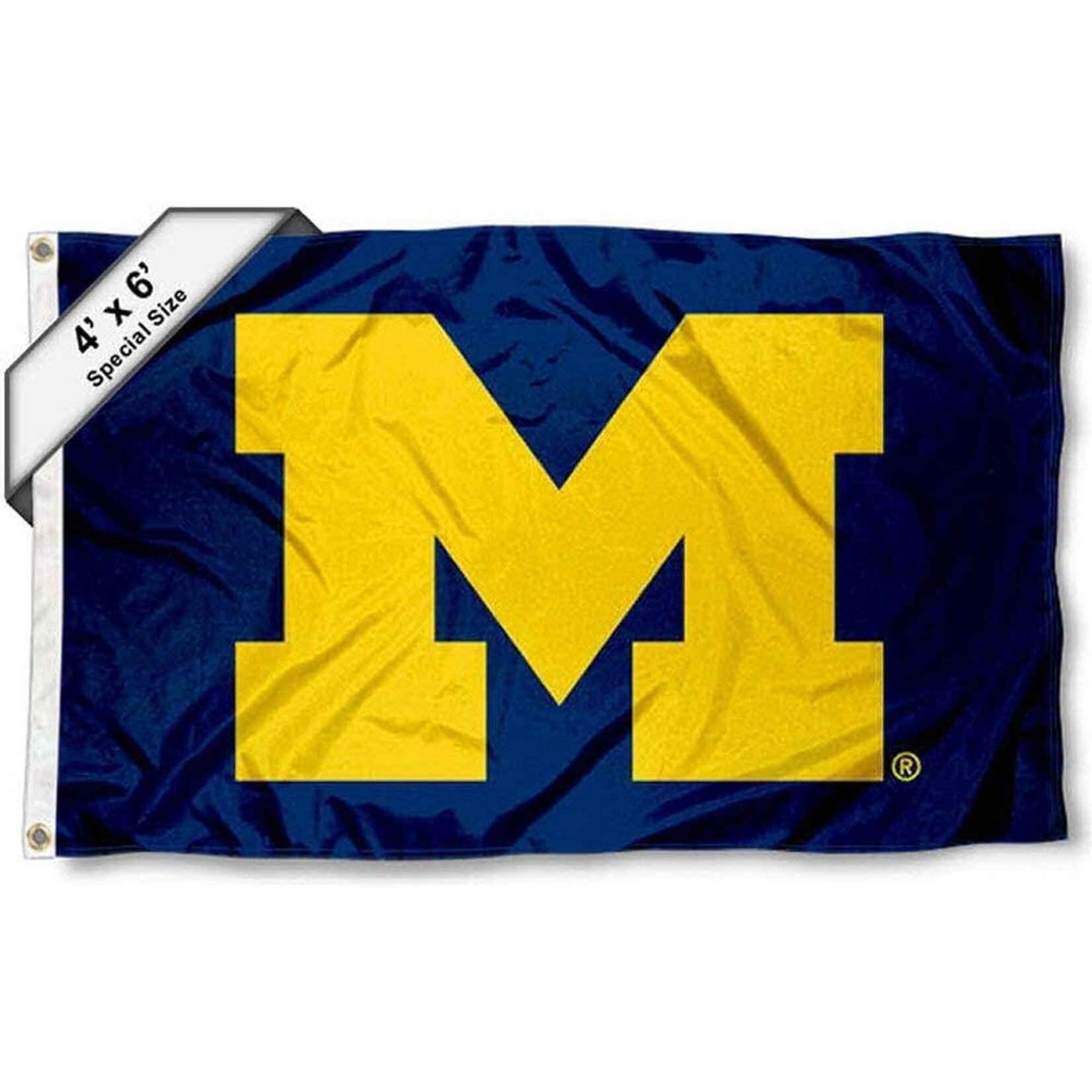 Sewing Concepts Michigan Wolverines 4' x 6' Flag Blue w/Gold "M" & Grommets
