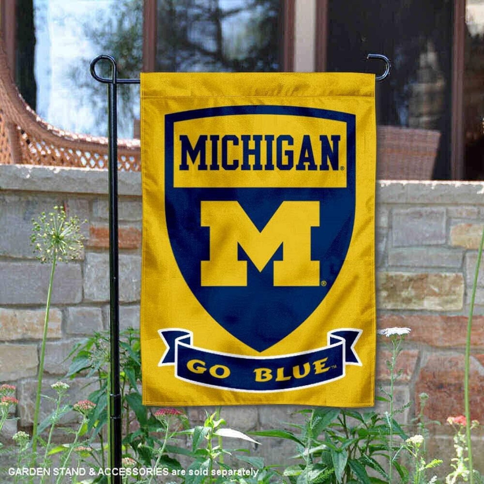 Sewing Concepts Michigan Wolverines Garden Flag 13'' x 18" Gold w/ Shield