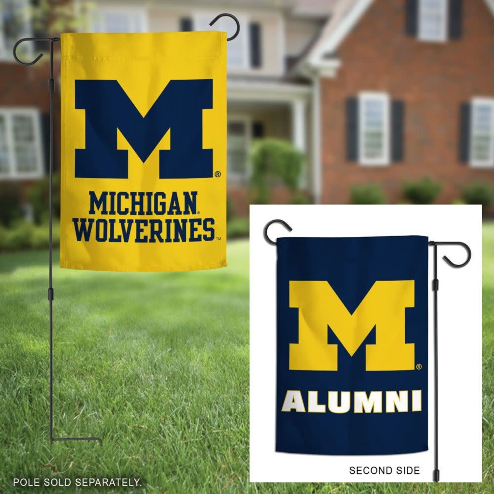 Wincraft Michigan Wolverines Alumni  Garden Flag 2 sided 12.5" x 18"