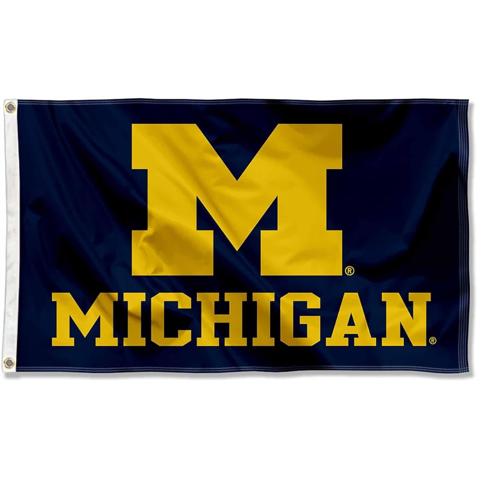 Sewing Concepts Michigan Wolverines Flag 3' x 5' Blue/Gold Split Logo with Grommets