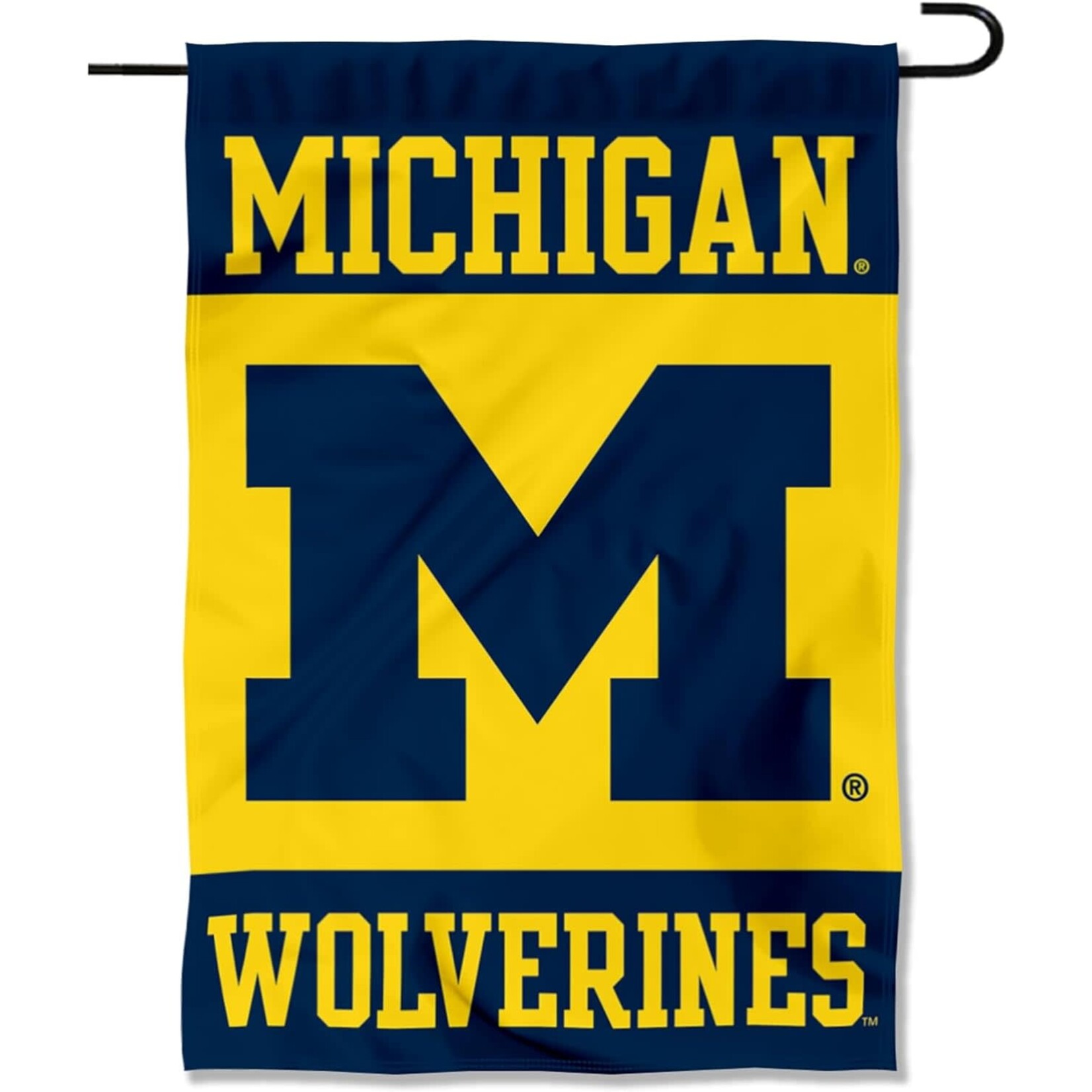 Sewing Concepts Michigan Wolverines Garden 13'' x 18" 3 panel Blue-Gold-Blue w/ Blue M