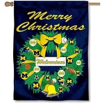 Sewing Concepts Michigan Wolverines Banner 30'' x 40'' Merry Christmas Wreath