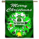 Sewing Concepts Michigan State Spartans Banner 30'' x 40'' Merry Christmas Wreath 