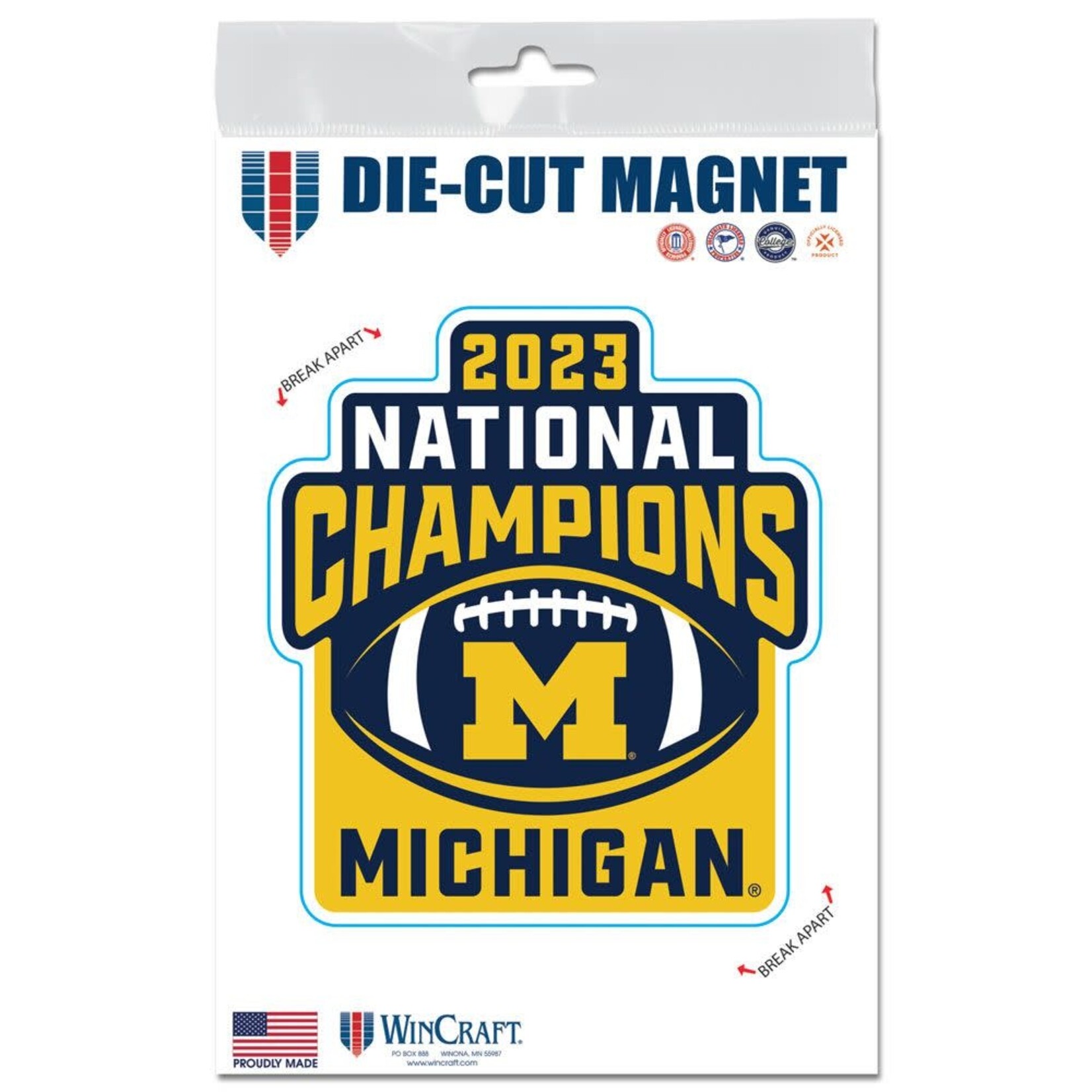Wincraft Michigan Wolverines National Champions 2023 3" x 5" Indoor/Outdoor Vinyl Magnet