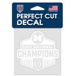 Wincraft Michigan Wolverines National Champions 2023 4" x 4" White Perfect Cut Decal