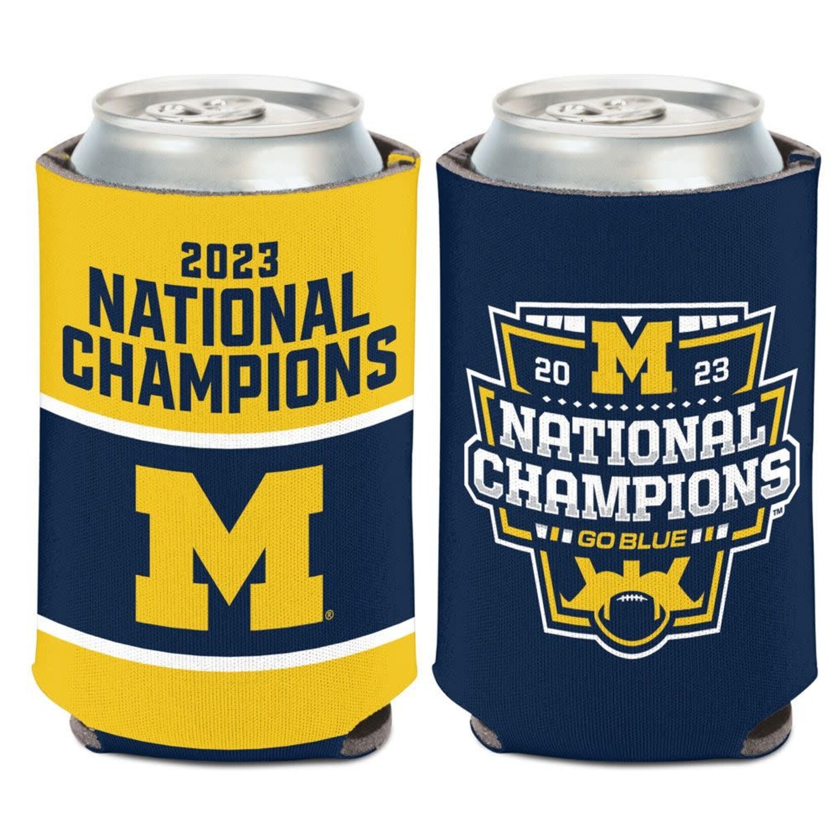 Wincraft Michigan Wolverines College Football Playoff 2023 National Champions 12oz. Logo Can Cooler