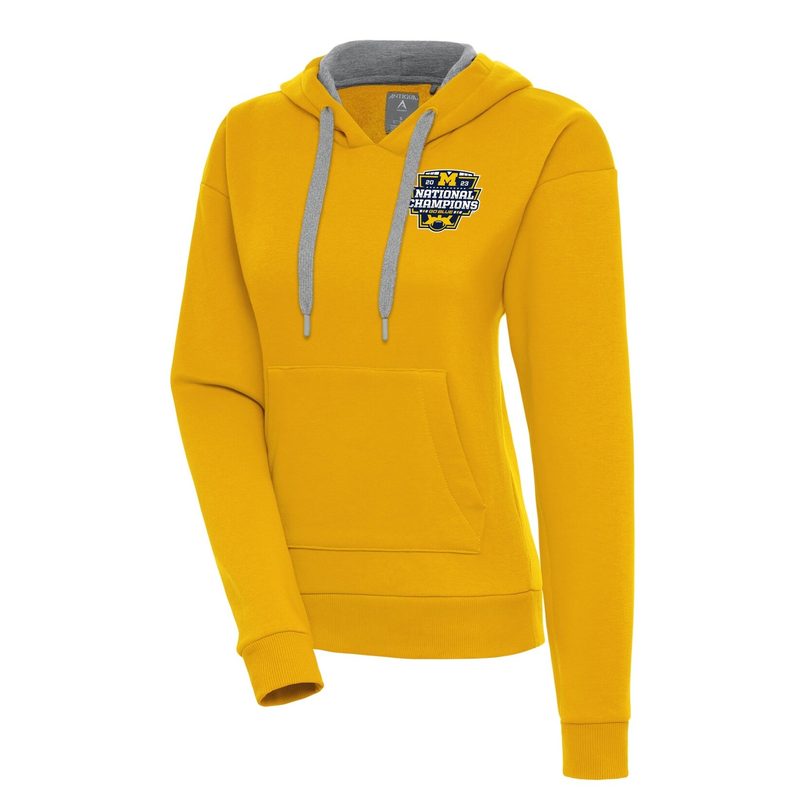 Antigua Michigan Wolverines College Football Playoff 2023 National Champions Women's Victory Pullover Hoodie Maize