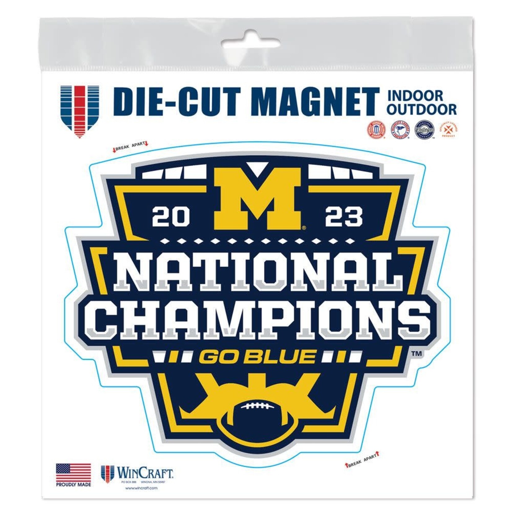 Wincraft Michigan Wolverines College Football Playoff 2023 National Champions 3" x 5" Indoor/Outdoor Vinyl Magnet