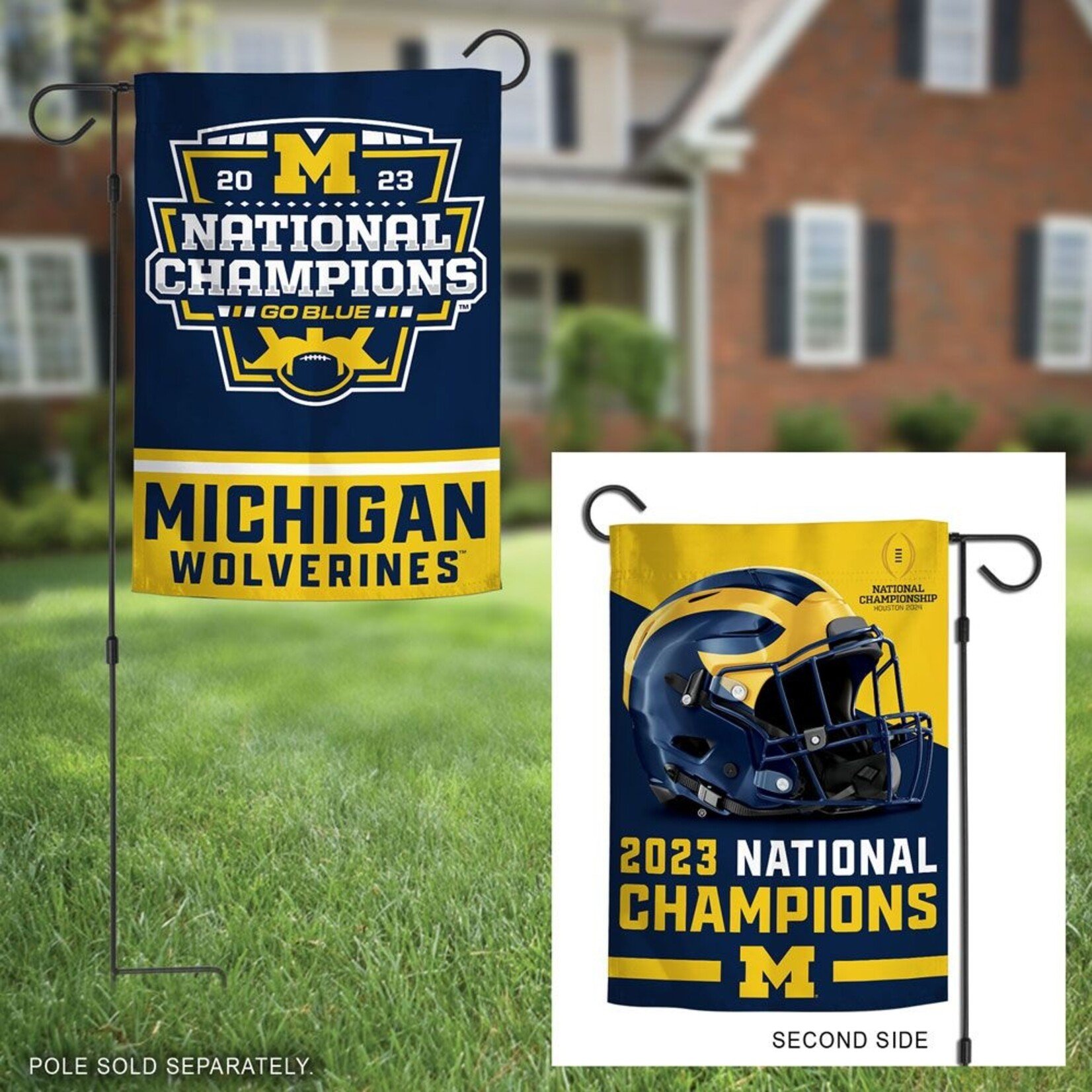 Wincraft Michigan Wolverines College Football Playoff 2023 National Champions 12" x 18" Two-Sided Garden Flag