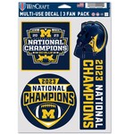 Wincraft Michigan Wolverines 2023 National Champions 5.5'' x 7.75'' Three-Pack Fan Decal Set