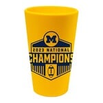 Wincraft Michigan Wolverines National Football Champions 16 oz Silicone Pint Glass