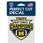 Wincraft Michigan Wolverines 2023 National Champions 4" x 4" Color Perfect Cut Decal