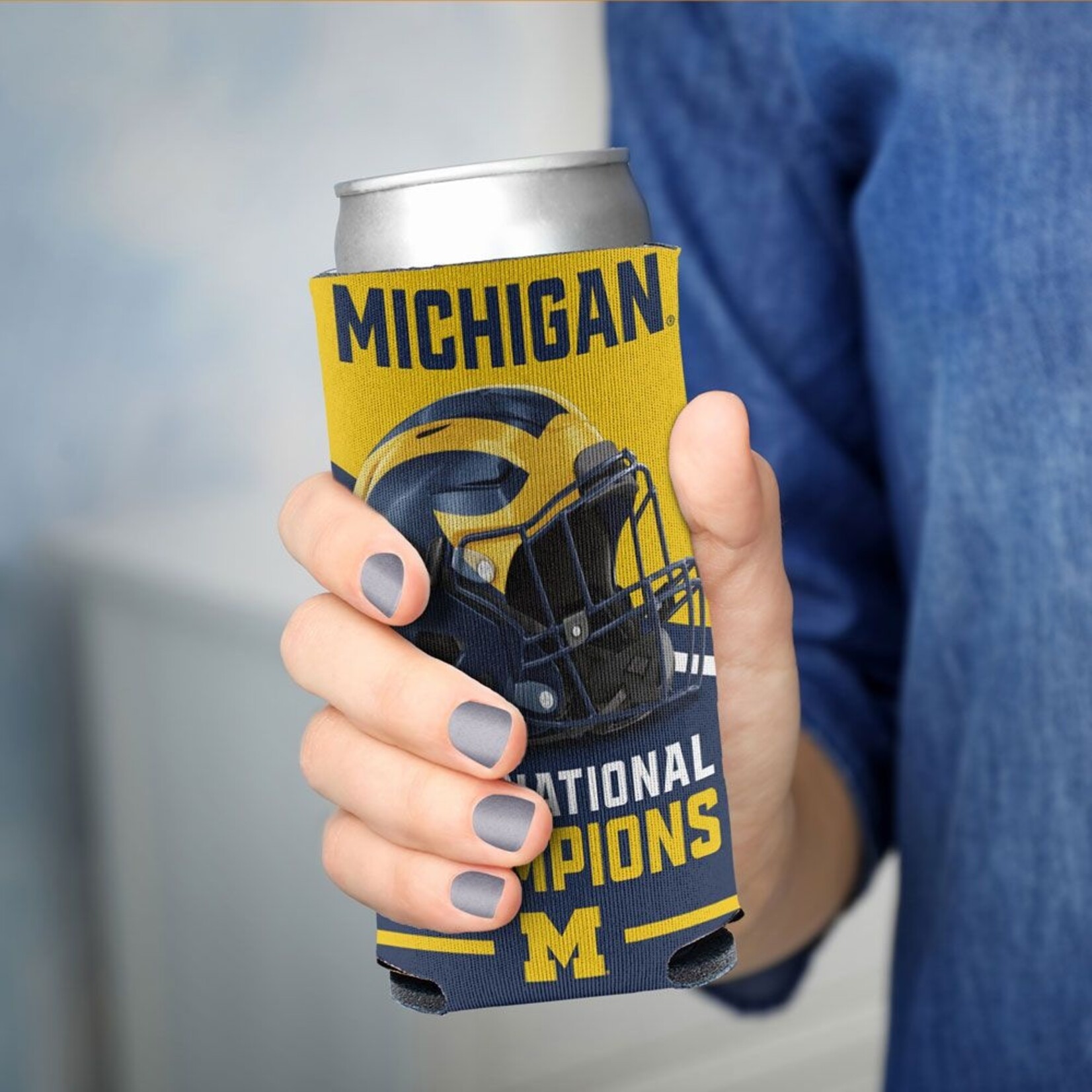 Wincraft Michigan Wolverines College Football Playoff 2023 National Champions 12oz. Slim Can Cooler
