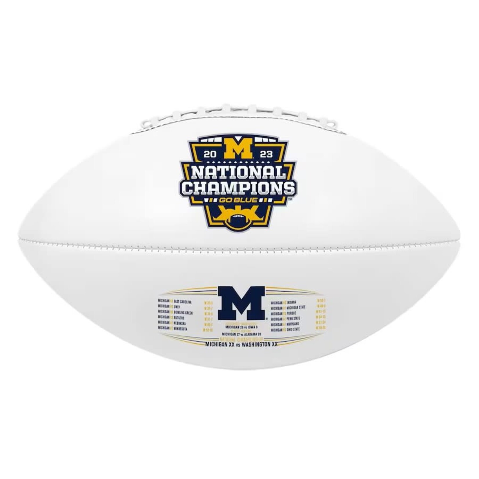 Baden Michigan Wolverines College Football Playoff 2023 National Champions White Panel Football