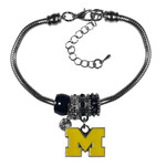 Siskiyou Sports Michigan Wolverines Euro Bead Bracelet
