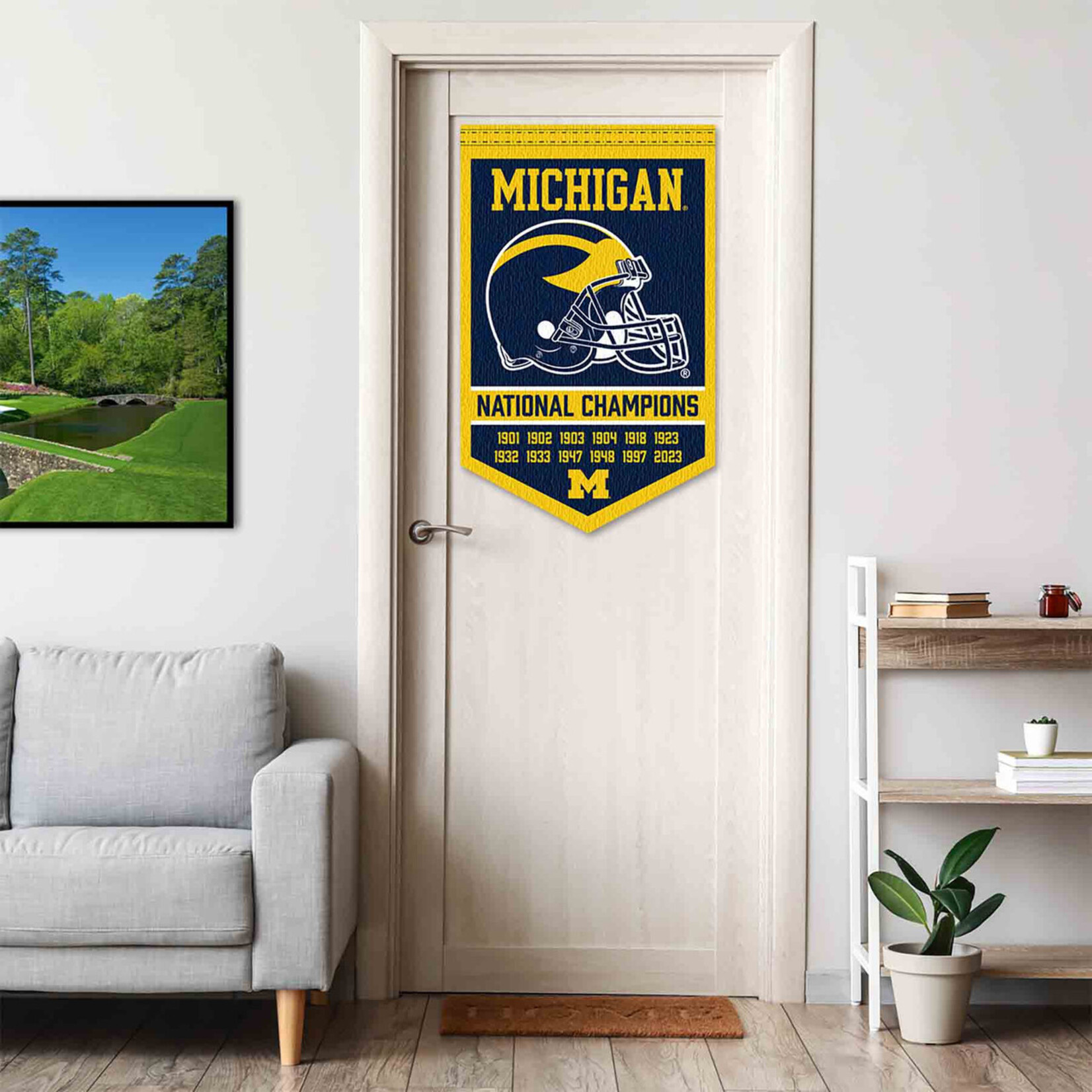 Sewing Concepts University of Michigan Wolverines 12 Time Football National Champions Banner 12''x 24''