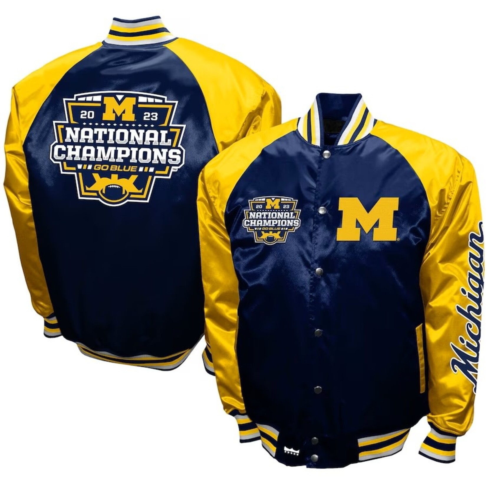 Franchise Club Michigan Wolverines College Football Playoff 2023 National Champions The Game Satin Full-Snap Jacket
