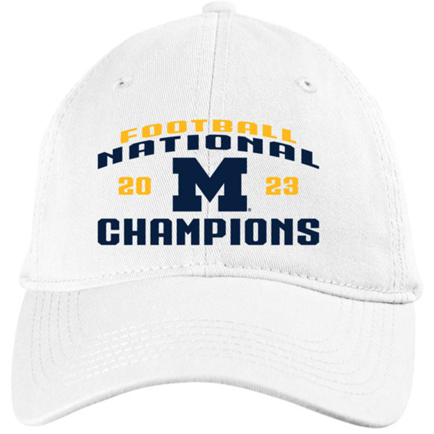 Zephyr Hats University of Michigan Football 2023 National Champions White Unstructured Hat