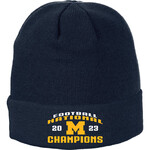 Zephyr Hats Michigan Wolverines Football 2023 National Champions Navy Cuffed Knit Beanie Hat