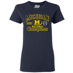 Blue 84 Michigan Wolverines Women's College Football Playoff 2023 National Champions Crema T-Shirt