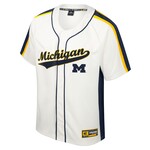 Colosseum Athletics Michigan Wolverines Ruth Button-Up Baseball Jersey - Cream