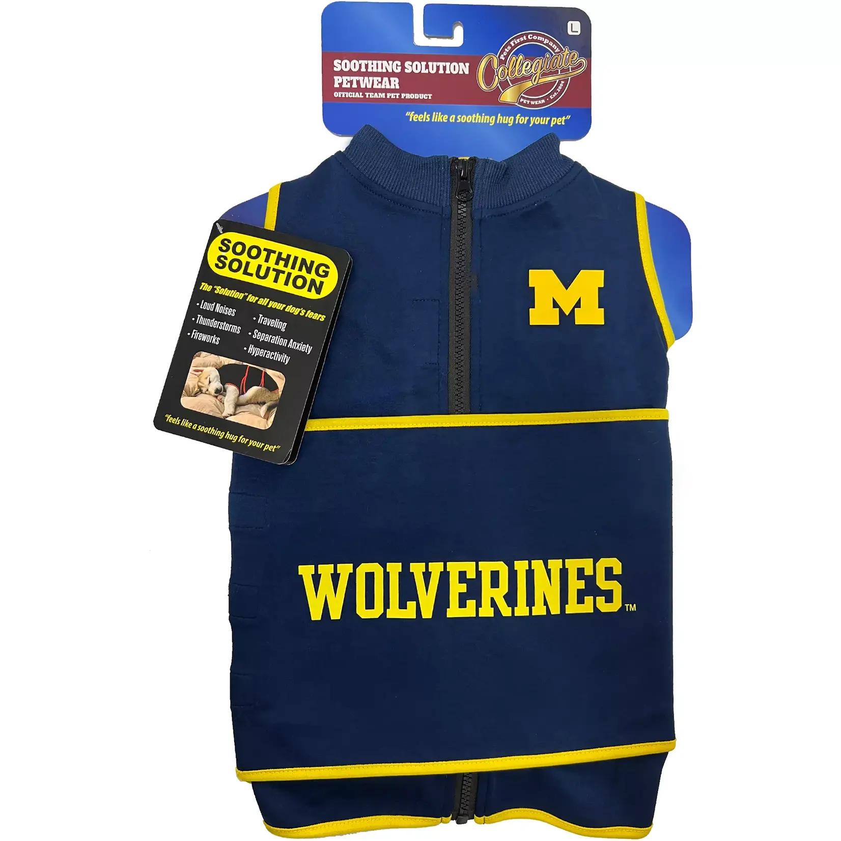 Pets First Inc Michigan Wolverines Soothing Solution Dog Vest