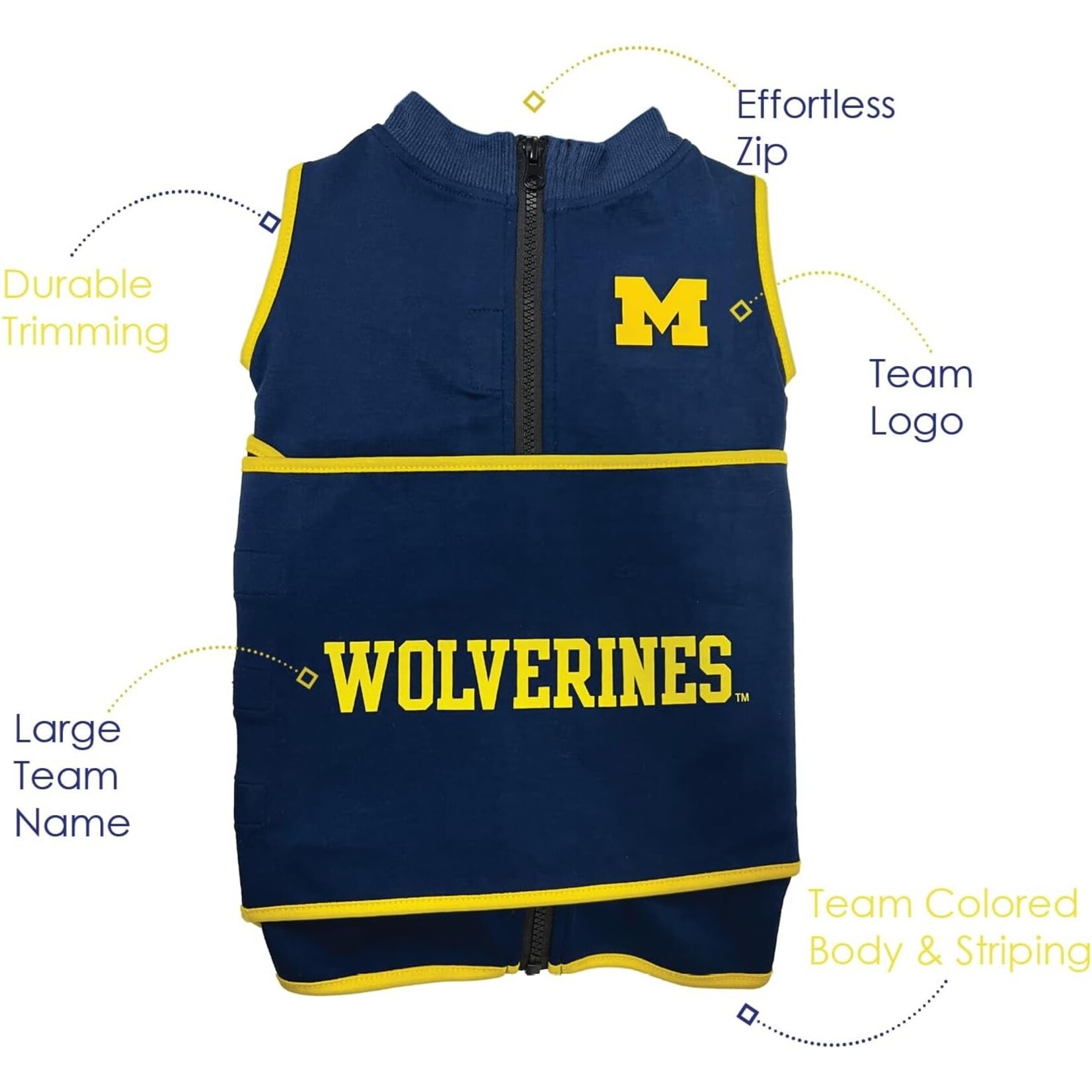 Pets First Inc Michigan Wolverines Soothing Solution Dog Vest
