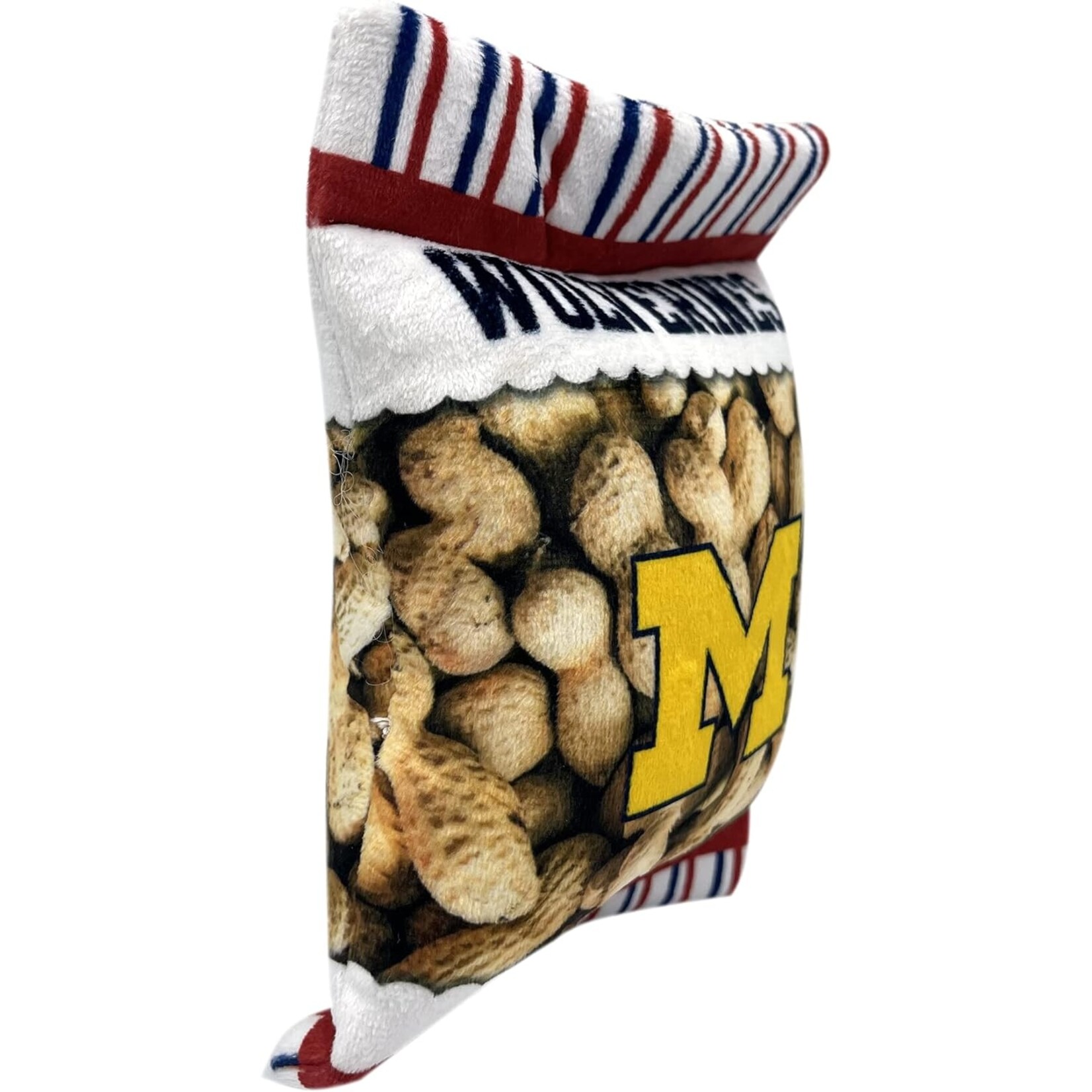 Pets First Inc Michigan Wolverines- Plush Peanut Bag Toy
