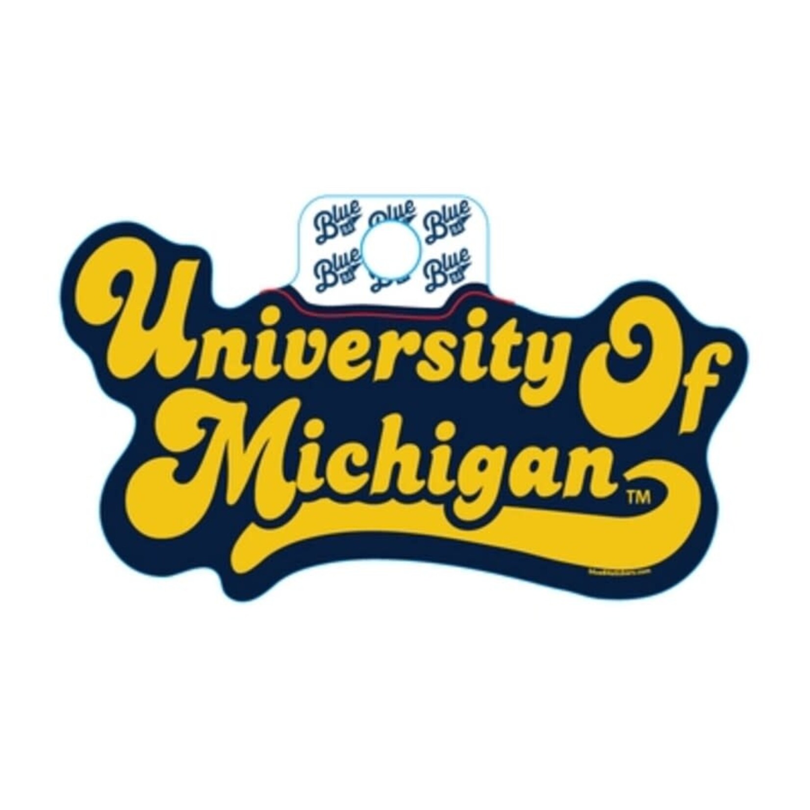 Blue 84 University of Michigan Sticker Huffed Font Screen