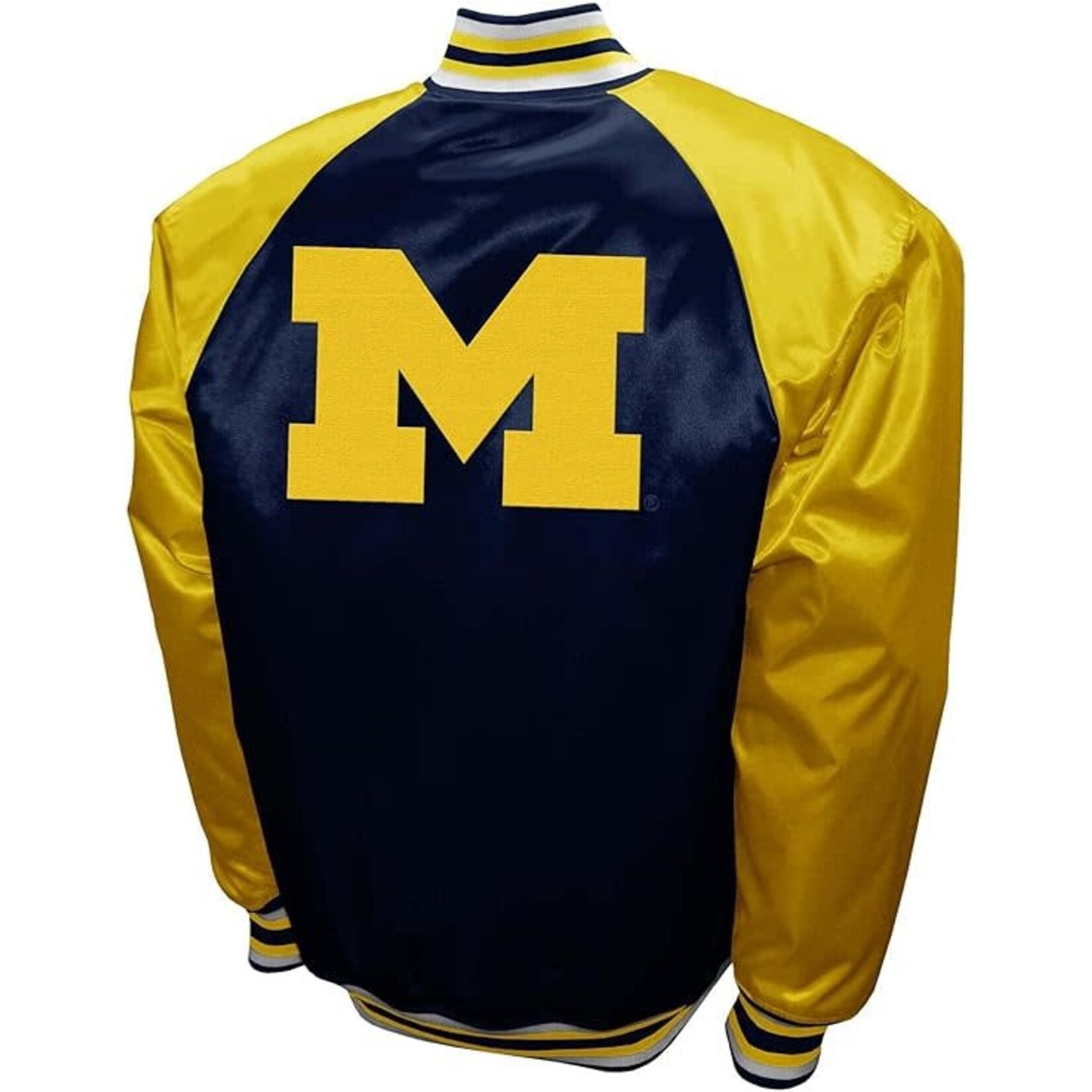 Franchise Club – University of Michigan The Game Satin Full-Snap Jacket – Navy